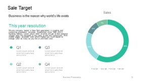 青绿色简约商务PPT图表(19)
