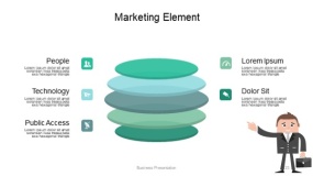 青绿色简约商务PPT图表(23)