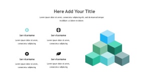 青绿色简约商务PPT图表(33)