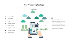 青绿色简约商务PPT图表(51)