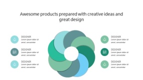 青绿色简约商务PPT图表(55)