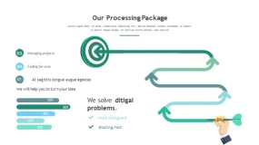 青绿色简约商务PPT图表(78)