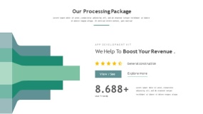 青绿色简约商务PPT图表(81)