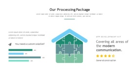 青绿色简约商务PPT图表(84)