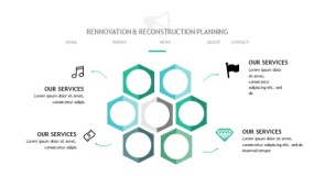 青绿色简约商务PPT图表(87)