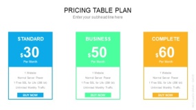 浅色背景3列表格计划定价表 PPT图表(174)