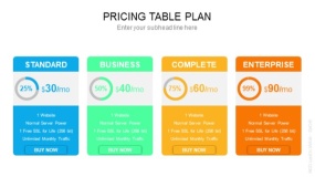 浅色背景4列表格计划定价表 PPT图表(180)