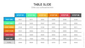浅色背景6列表格PPT图表(191)
