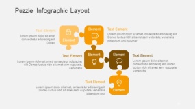 高端金色拼图信息图 布局PPT图表(23)
