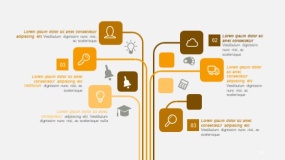 高端金色树状特征结构PPT图表(40)