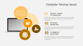 高端金色计算机模拟布局PPT图表(57)