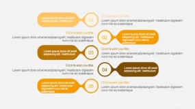 高端金色5个观点并列PPT图表(65)