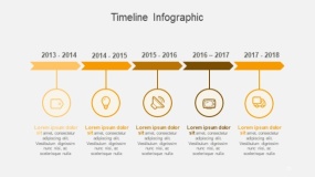 高端金色时间轴信息图PPT图表(73)