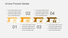 高端金色箭头过程示例PPT图表(88)