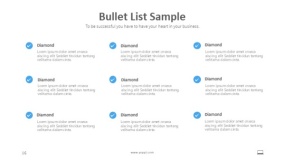 蓝色列表示例PPT图表