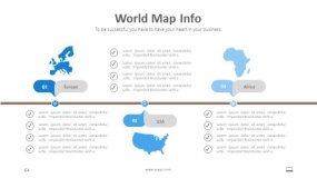 蓝色世界地图信息PPT图表
