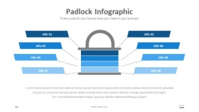 蓝色挂锁信息图PPT图表