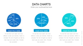 三个圆形饼图并列PPT图表