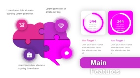 魅力紫色工作汇报PPT图表下载(81)