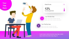 魅力紫色工作汇报PPT图表下载(82)