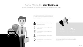 文艺淡雅浅灰色PPT图表(45)