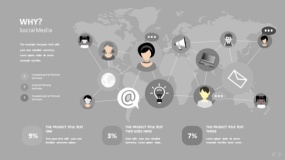 文艺淡雅浅灰色PPT图表(47)