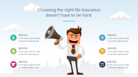 蓝天云朵背景矢量卡通风格PPT图表下载(114)