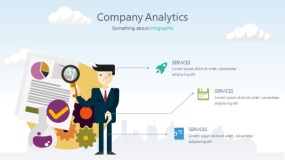 蓝天云朵背景矢量卡通风格PPT图表下载(13)