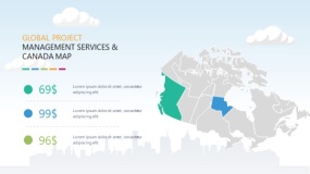 蓝天云朵背景矢量卡通风格PPT图表下载(146)