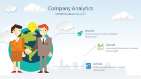 蓝天云朵背景矢量卡通风格PPT图表下载(15)