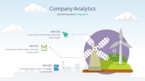 蓝天云朵背景矢量卡通风格PPT图表下载(21)