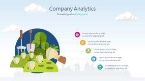 蓝天云朵背景矢量卡通风格PPT图表下载(23)