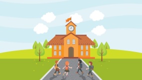 蓝天云朵背景矢量卡通风格PPT图表下载(29)