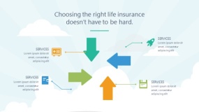 蓝天云朵背景矢量卡通风格PPT图表下载(37)