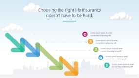 蓝天云朵背景矢量卡通风格PPT图表下载(39)