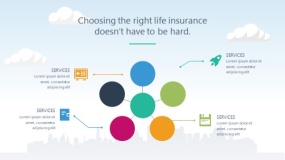 蓝天云朵背景矢量卡通风格PPT图表下载(41)