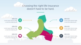 蓝天云朵背景矢量卡通风格PPT图表下载(45)