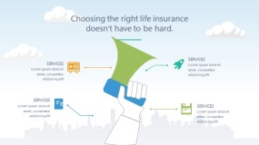 蓝天云朵背景矢量卡通风格PPT图表下载(47)