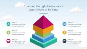 蓝天云朵背景矢量卡通风格PPT图表下载(48)