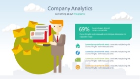 蓝天云朵背景矢量卡通风格PPT图表下载(5)