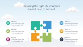 蓝天云朵背景矢量卡通风格PPT图表下载(51)