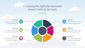 蓝天云朵背景矢量卡通风格PPT图表下载(58)