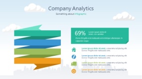 蓝天云朵背景矢量卡通风格PPT图表下载(63)