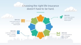 蓝天云朵背景矢量卡通风格PPT图表下载(64)