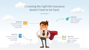 蓝天云朵背景矢量卡通风格PPT图表下载(65)