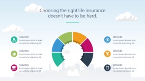 蓝天云朵背景矢量卡通风格PPT图表下载(66)