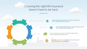 蓝天云朵背景矢量卡通风格PPT图表下载(67)