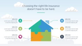 蓝天云朵背景矢量卡通风格PPT图表下载(69)