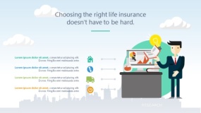 蓝天云朵背景矢量卡通风格PPT图表下载(7)