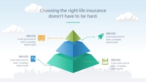 蓝天云朵背景矢量卡通风格PPT图表下载(75)